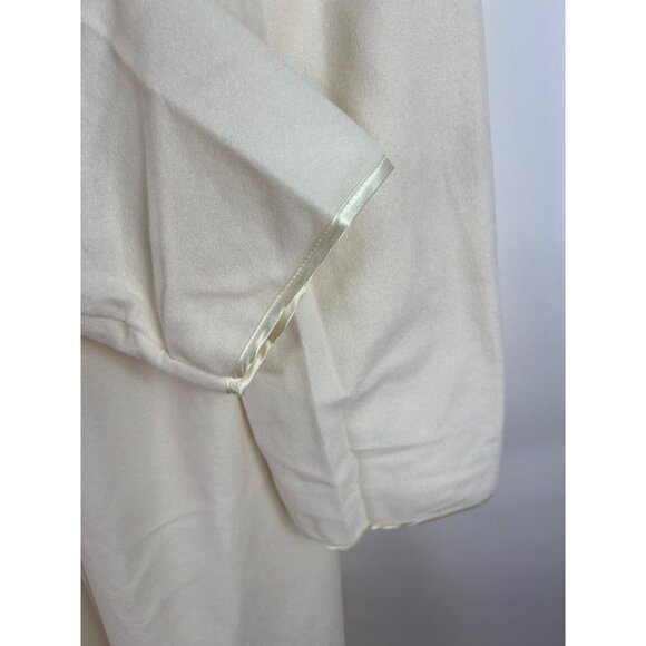 VTG Shadowline Cream Button-Down Robe Housecoat Lace Collar & Pockets Small - Picture 5 of 7